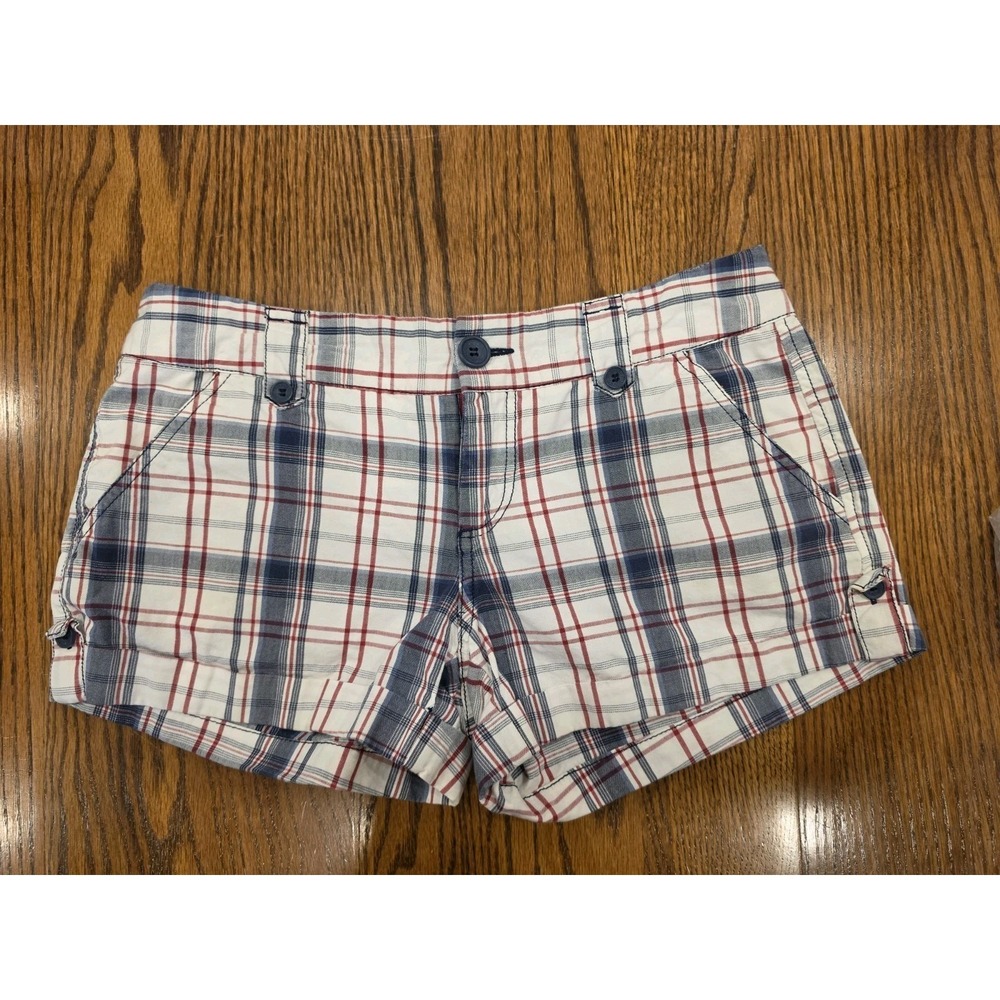 Y2K‎ Maurices Low Rise Plaid Shorts Size 5/6 Cotton Preppy Americana Coastal